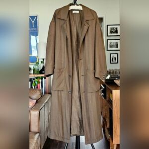 Go Silk Women's Green Contemporary Long Coat